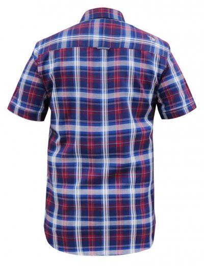 PORTLAND-D555 Check Button Down Collar S/S Shirt With Pocket-Kingsize Assorted Pack A-(2XL-5XL)