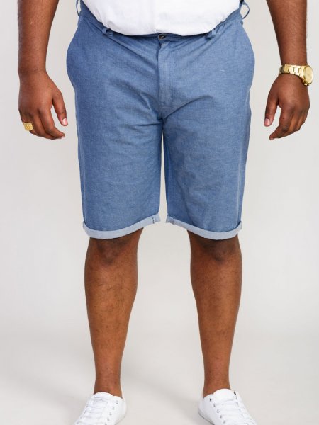 ALDERTON-D555 Stretch Chambray Shorts-Navy-44