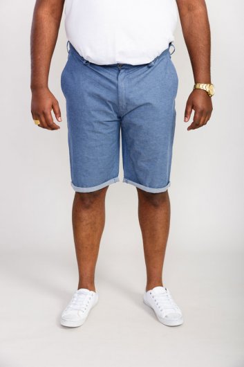 ALDERTON-D555 Stretch Chambray Shorts-Navy-44