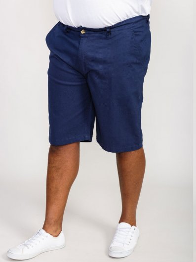 WARREN-D555 Ao Printed Stretch Chino Shorts-Navy-42