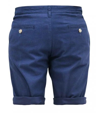 WARREN-D555 Ao Printed Stretch Chino Shorts-Navy-42