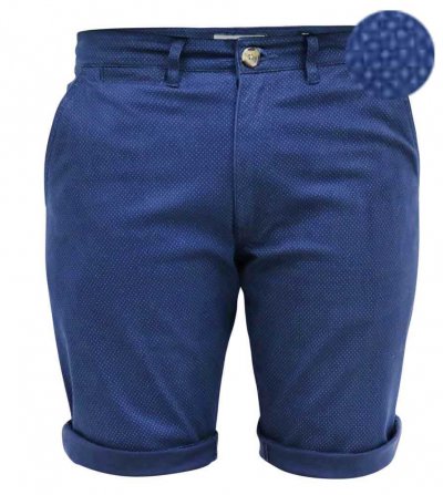 WARREN-D555 Ao Printed Stretch Chino Shorts-Navy-42