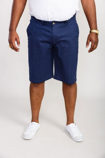 WARREN-D555 Ao Printed Stretch Chino Shorts-Navy-42