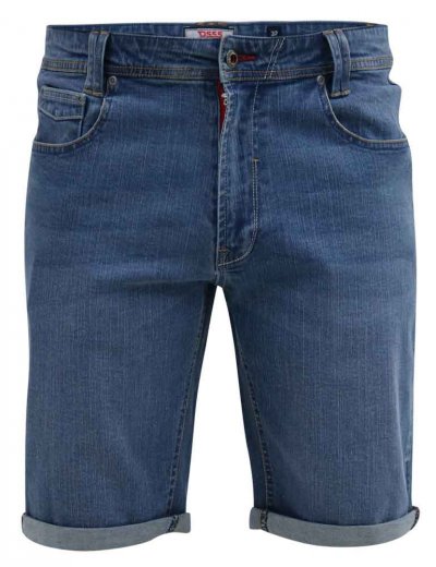 SUFFOLK-D555 Blue Stretch Denim Shorts-Stonewash-50