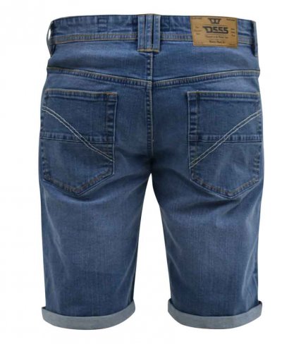 SUFFOLK-D555 Blue Stretch Denim Shorts-Stonewash-60