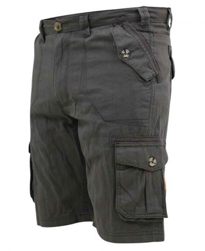 MELTON-D555 Cotton Cargo Shorts-Dark Grey-44