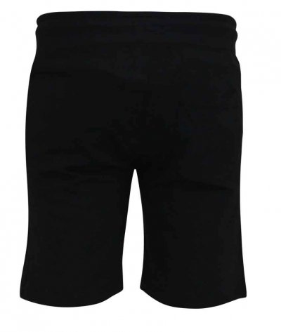 HOLBROOK-D555 Couture Elasticated Waistband Shorts With Flocking Print On Side Seams-Black-2XL