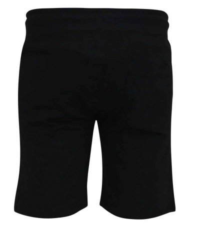 HOLBROOK-D555 Couture Elasticated Waistband Shorts With Flocking Print On Side Seams-Black-3XL