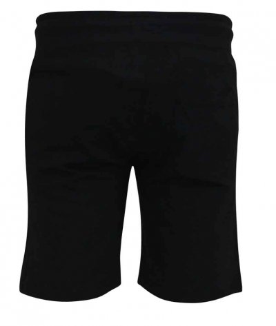 HOLBROOK-D555 Couture Elasticated Waistband Shorts With Flocking Print On Side Seams-Black-5XL