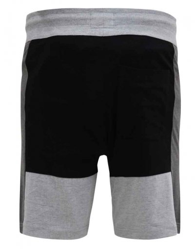 KIRTON-D555 Couture Elasticated Waistband Shorts With Cut And Sew Detail-Black-3XL