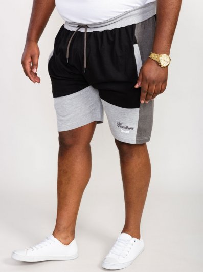 KIRTON-D555 Couture Elasticated Waistband Shorts With Cut And Sew Detail-Black-6XL