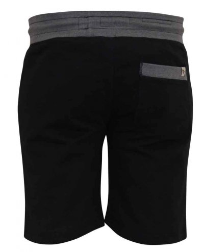SUTTON 1-D555 Elasticated Waist Loop Back Shorts With Embroidery-Black-3XL