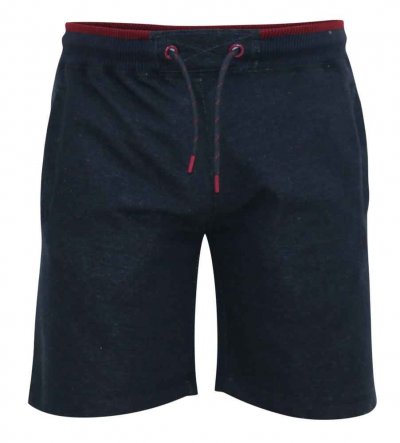 TUNSTALL-D555 Elasticated Waist Loop Back Shorts With Tipping On Waistband Edge-Denim-3XL