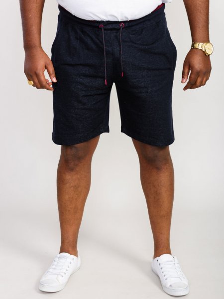 TUNSTALL-D555 Elasticated Waist Loop Back Shorts With Tipping On Waistband Edge-Denim-6XL