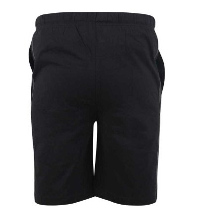 RYAN-D555Two Pack Elasticated Waist Jersey Short With Side Stripes-Black-4XL