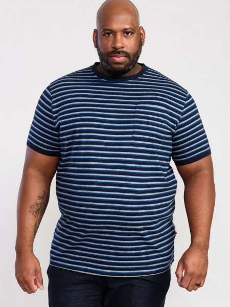 BEAMONT-D555 Jacquard Stripe T-Shirt-Kingsize Assorted Pack A-(2XL-5XL)