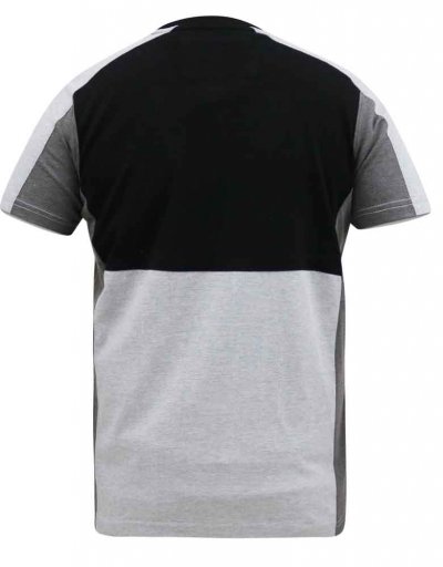 FELIX-D555 Couture Crew Neck T-Shirt With Cut And Sew Detail-Black-2XL