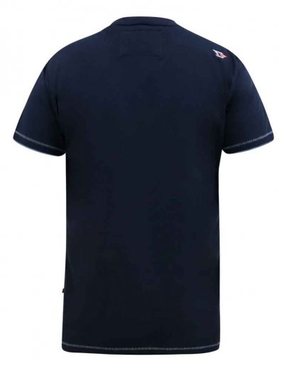 CRANSFORD-D555 Gradient Line Printed T-Shirt-Navy-2XL