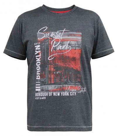 BRAMFIELD-D555 Sunset Park Brooklyn Printed T-Shirt-Black-2XL