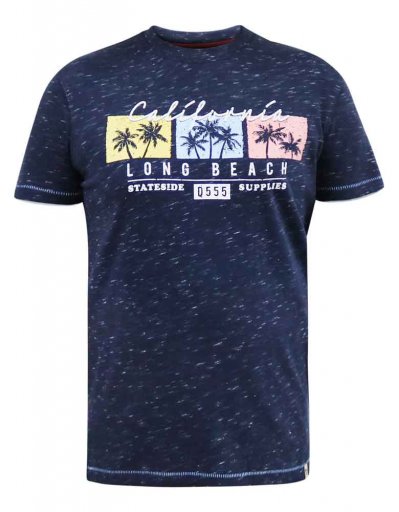 THORNDON-D555 California Long Beach Printed T-Shirt-Kingsize Assorted Pack A-(2XL-5XL)