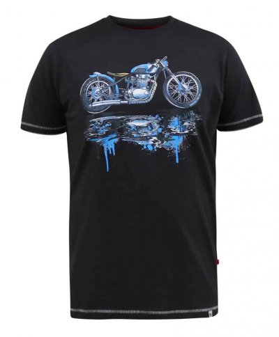FRITTON-D555 Bike With Shadow And Drips Printed T-Shirt-Kingsize Assorted Pack A-(2XL-5XL)