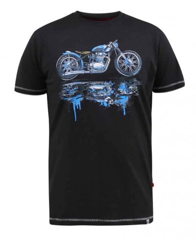 FRITTON-D555 Bike With Shadow And Drips Printed T-Shirt-Kingsize Assorted Pack B-(3XL-6XL)