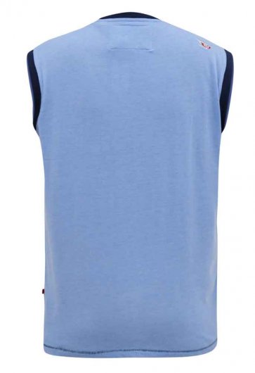 BRETTON-D555 Surf Board Printed Sleeveless T-Shirt-Blue-T