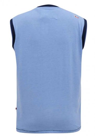 BRETTON-D555 Surf Board Printed Sleeveless T-Shirt-Blue-2XL