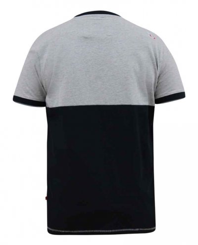 JUNIPER-D555 California Printed T-Shirt With Cut And Sew Panel-Grey-5XL