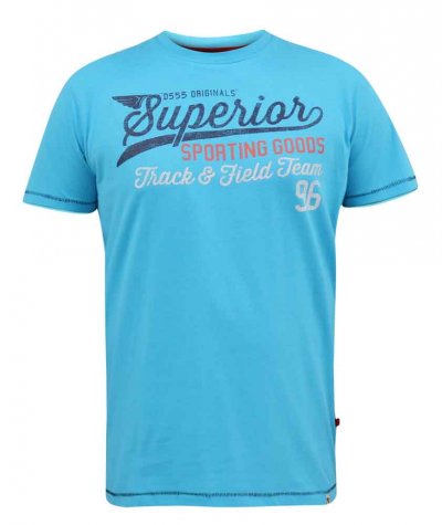 RUSHDEN-D555 Superior Printed T-Shirt-Turquoise-4XL
