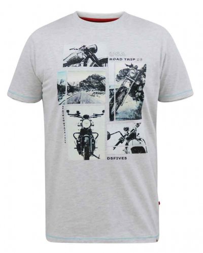 TRAFFORD-D555 Multi Bike Photo Printed T-Shirt-Off White-3XL
