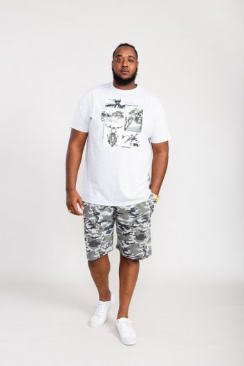 TRAFFORD-D555 Multi Bike Photo Printed T-Shirt-Off White-3XL