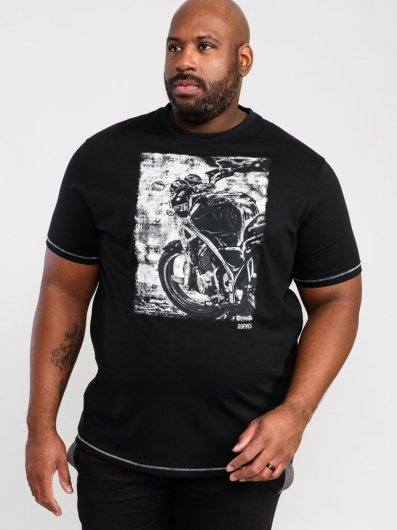 PINEWOOD-D555 Photographic Bike Printed T-Shirt-Black-4XL