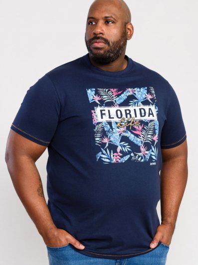 PRESTWICK-D555 Florida Floral Printed T-Shirt-Kingsize Assorted Pack A-(2XL-5XL)