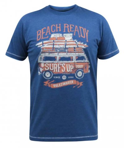 TAVISTOCK-D555 Official Vw Surf'S Up Printed T-Shirt-Navy-4XL