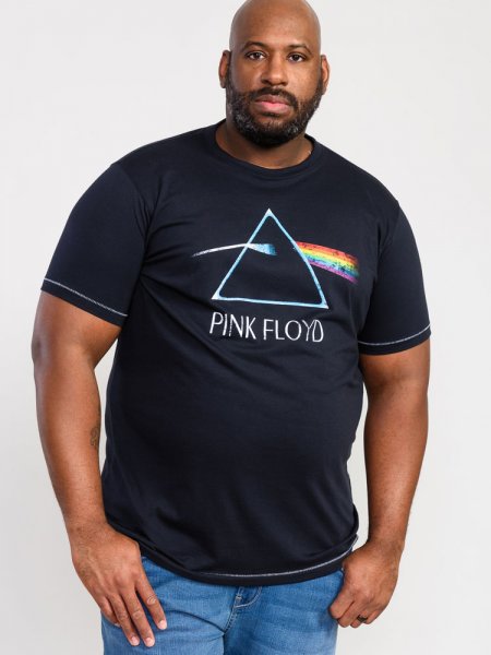 ECLIPSE-D555 Official Pink Floyd Printed Crew Neck T-Shirt-Navy-T