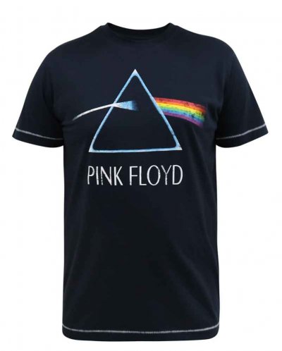 ECLIPSE-D555 Official Pink Floyd Printed Crew Neck T-Shirt-Navy-T