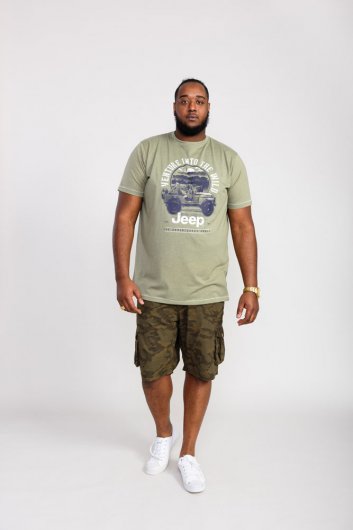 HIBBERT-D555 Official Jeep Printed T-Shirt-Khaki-5XL