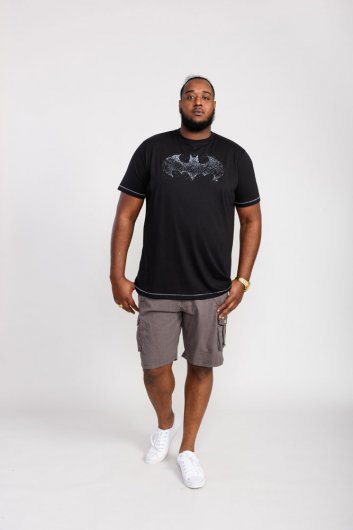 ROBIN-D555 Official Batman Printed Crew Neck T- Shirt-Black-3XL