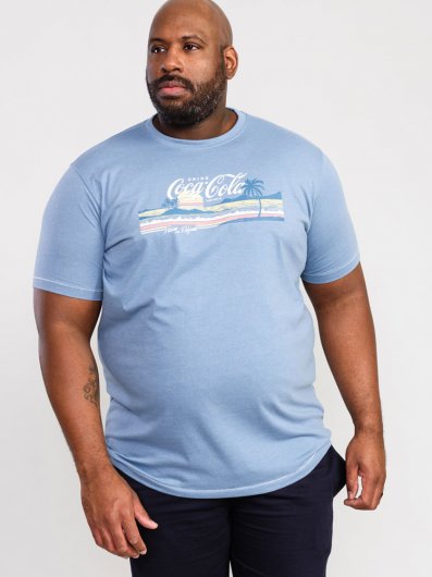 NORFOLK-D555 Official Coca-Cola Beach Scene Printed T-Shirt-Kingsize Assorted Pack A-(2XL-5XL)