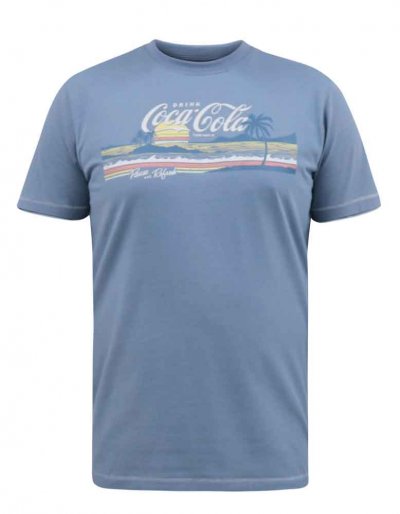 NORFOLK-D555 Official Coca-Cola Beach Scene Printed T-Shirt-Denim-2XL
