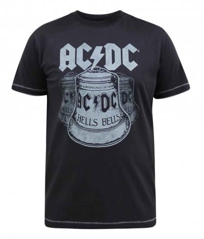 HIGHWAY-D555 Official Acdc Hells Bells Printed T- Shirt-Black-6XL