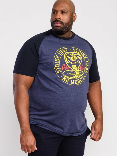 STEEPLE-D555 Official Cobra Kai Printed T-Shirt-Denim-4XL