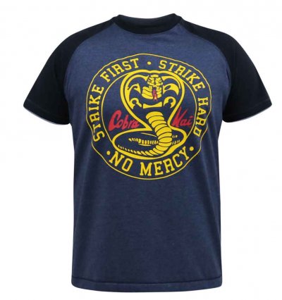 STEEPLE-D555 Official Cobra Kai Printed T-Shirt-Denim-4XL
