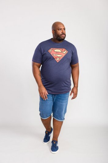 SCAMPTON-D555 Official Superman Printed T-Shirt-Kingsize Assorted Pack A-(2XL-5XL)