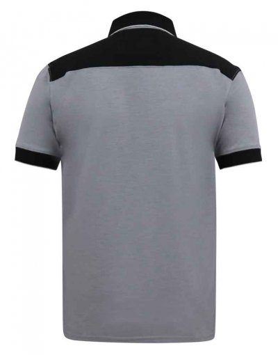 PRINSTEAD-D555 Pique Polo Shirt With Ribbed Collar And Cuff-Grey-6XL