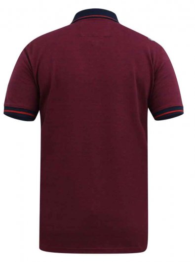 WIGBOROUGH-D555 Fine Stripe Jersey Polo With Chest Pocket-Red-4XL