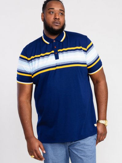 PELDON-D555 Chest Stripe Jersey Polo Shirt-Kingsize Assorted Pack B-(3XL-6XL)