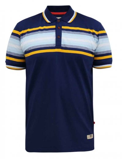 PELDON-D555 Chest Stripe Jersey Polo Shirt-Kingsize Assorted Pack B-(3XL-6XL)