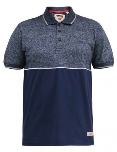 JAYWICK-D555 Cut And Sew Polo With Embroidery Sleeve Badge-Navy-2XL